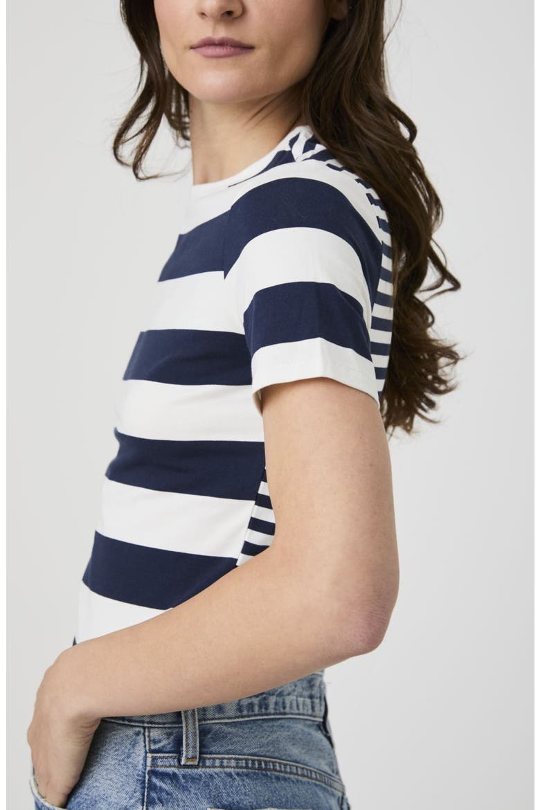 Rallie T-Shirt, Alternate, color, NAVY MIX STRIPES