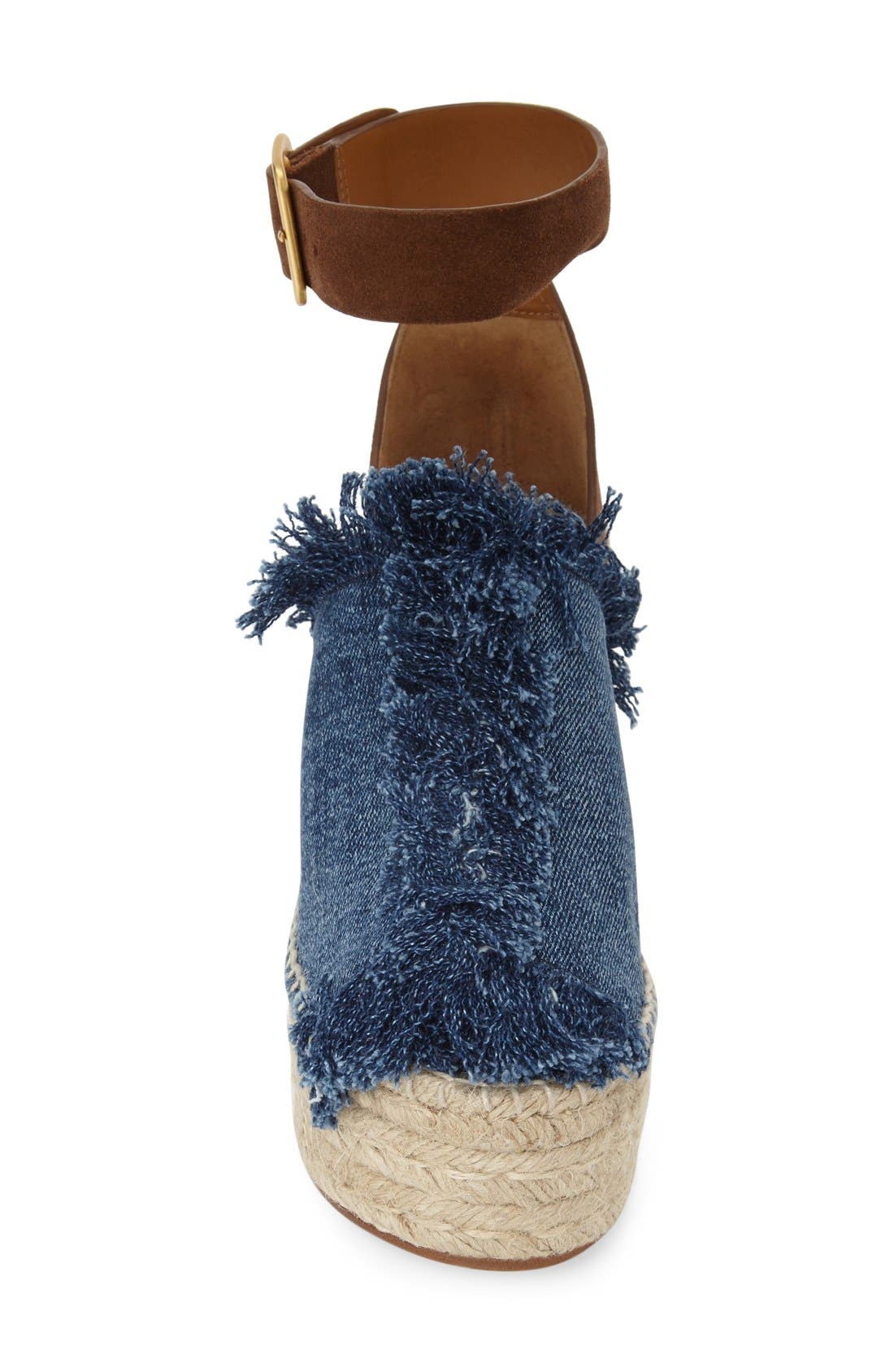 'Isa' Espadrille Wedge Sandal, Alternate, color, BLUE DENIM