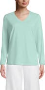 Lands' End Relaxed Supima Cotton Long Sleeve V-Neck T-Shirt