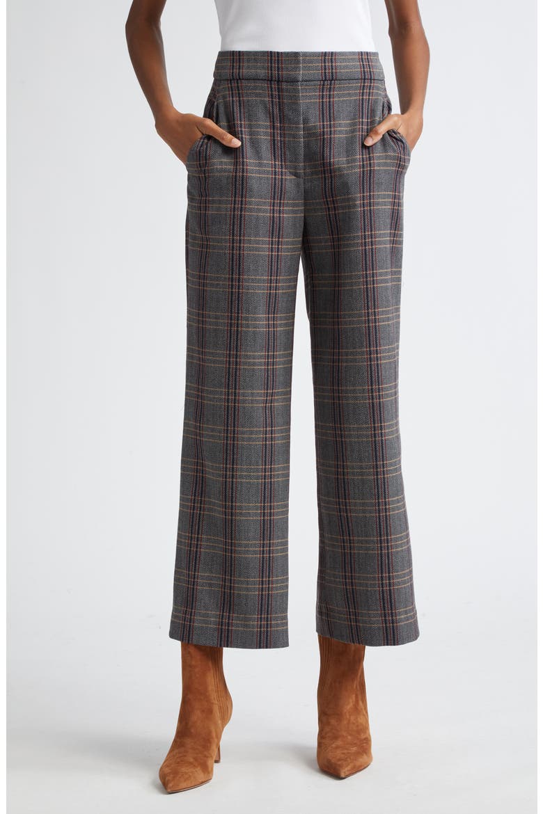 Brixton Plaid Wide Leg Ankle Pants, Main, color, INK MULTI