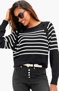 LASCANA Striped Button Detail Sweater