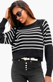 LASCANA Striped Button Detail Sweater