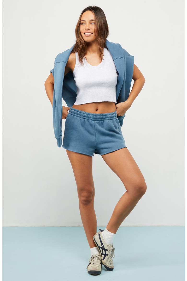 Core Washed Mini Sweat Shorts, Alternate, color, BLUE