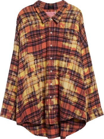 R13 Bleached Plaid Oversize Cotton Flannel Workshirt | Nordstrom R13 Bleached Plaid Oversize Cotton Flannel Workshirt | Nordstrom