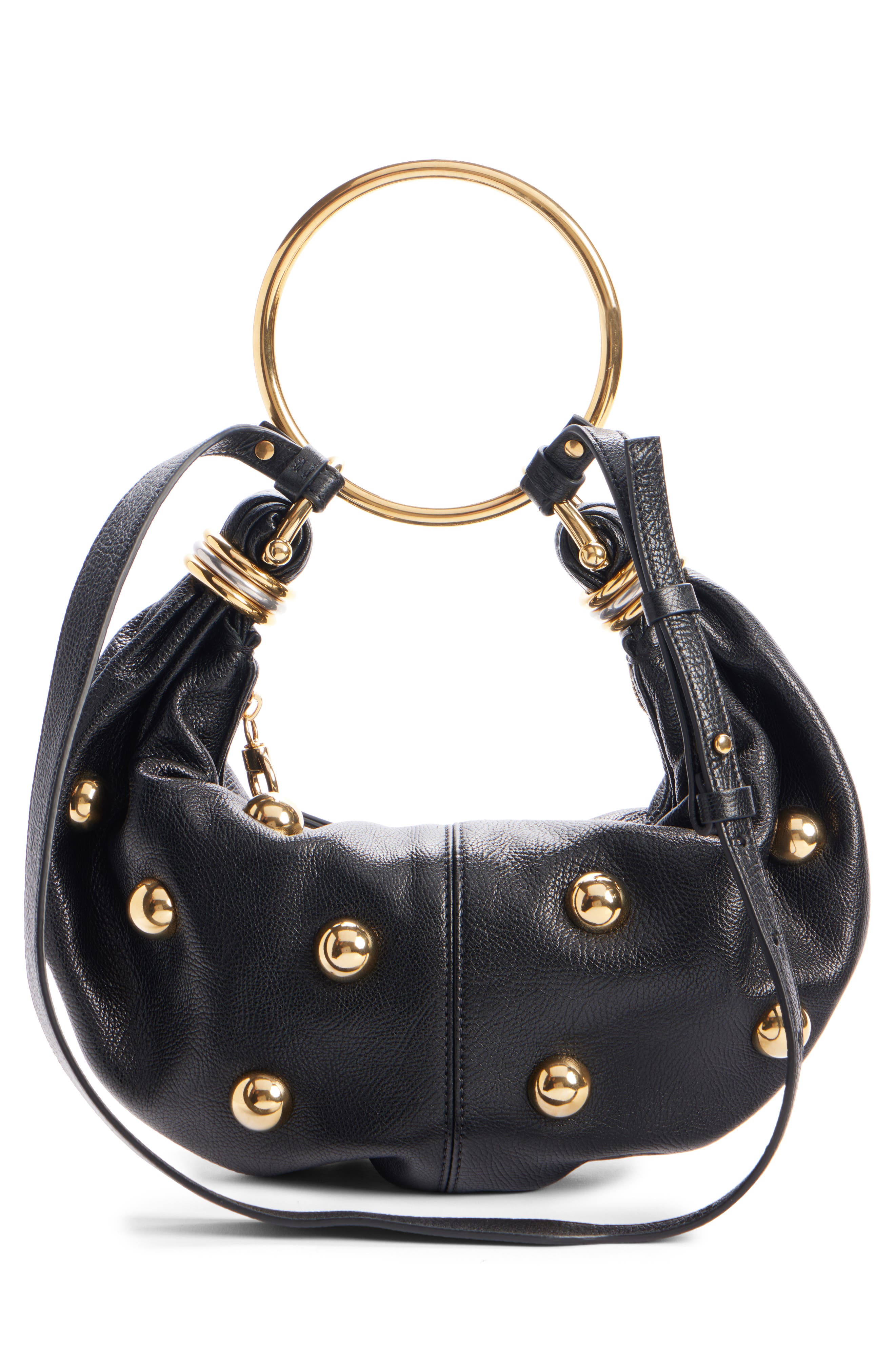 Chloé Small Bracelet Studded Hobo Bag, Alternate, color, 