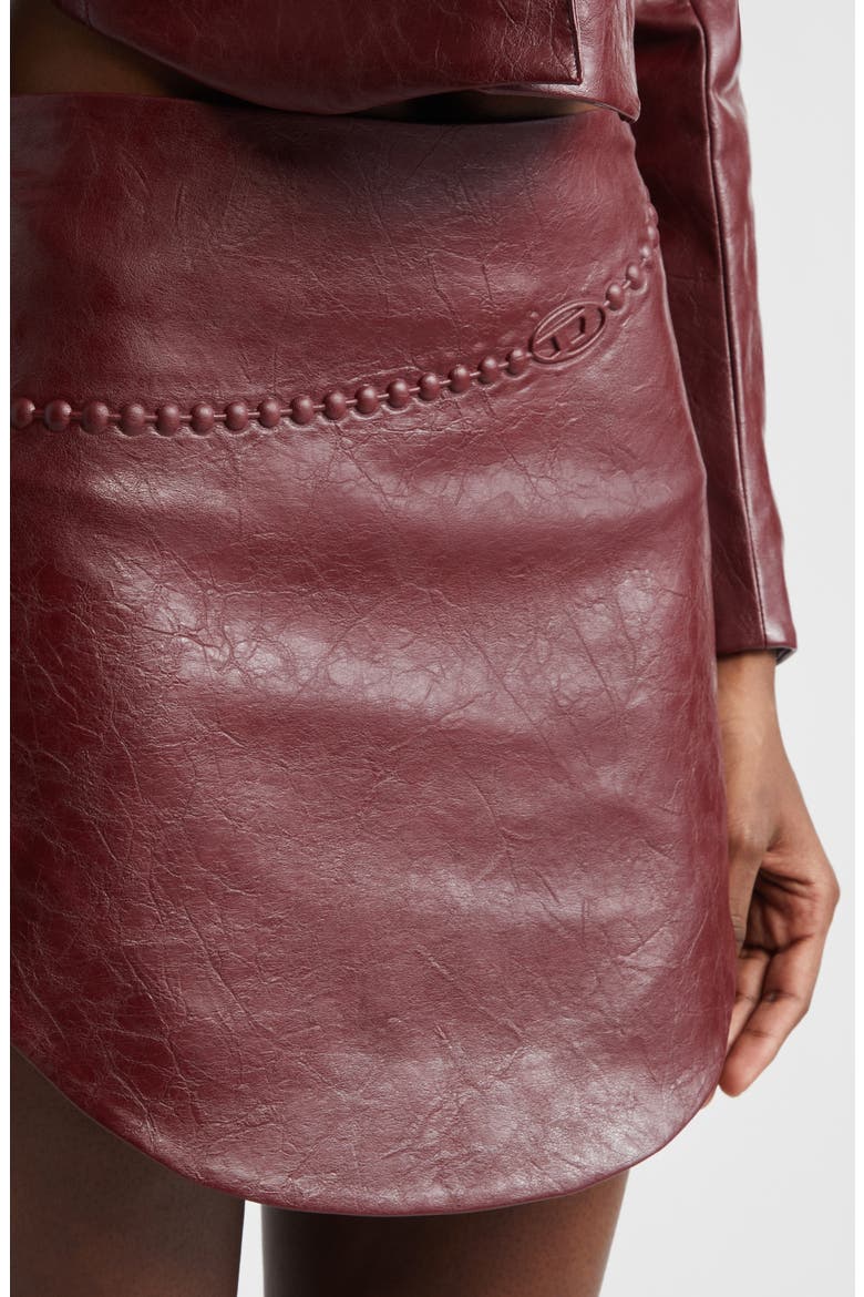 O-Hara Faux Leather High-Low Miniskirt, Alternate, color, BORDEAUX