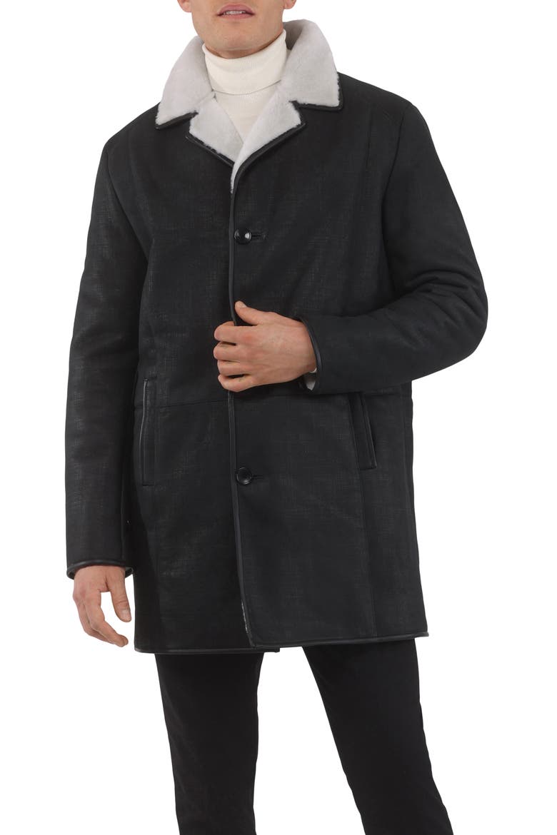 Men's Genuine Shearling Stroller, Main, color, BLACK PATTERN/WHITE