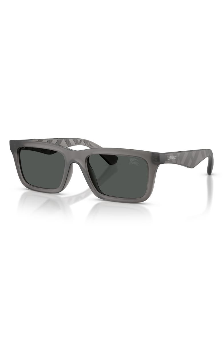 Burberry 53mm Rectangular Sunglasses, Alternate, color, Matte Grey / Dark Grey