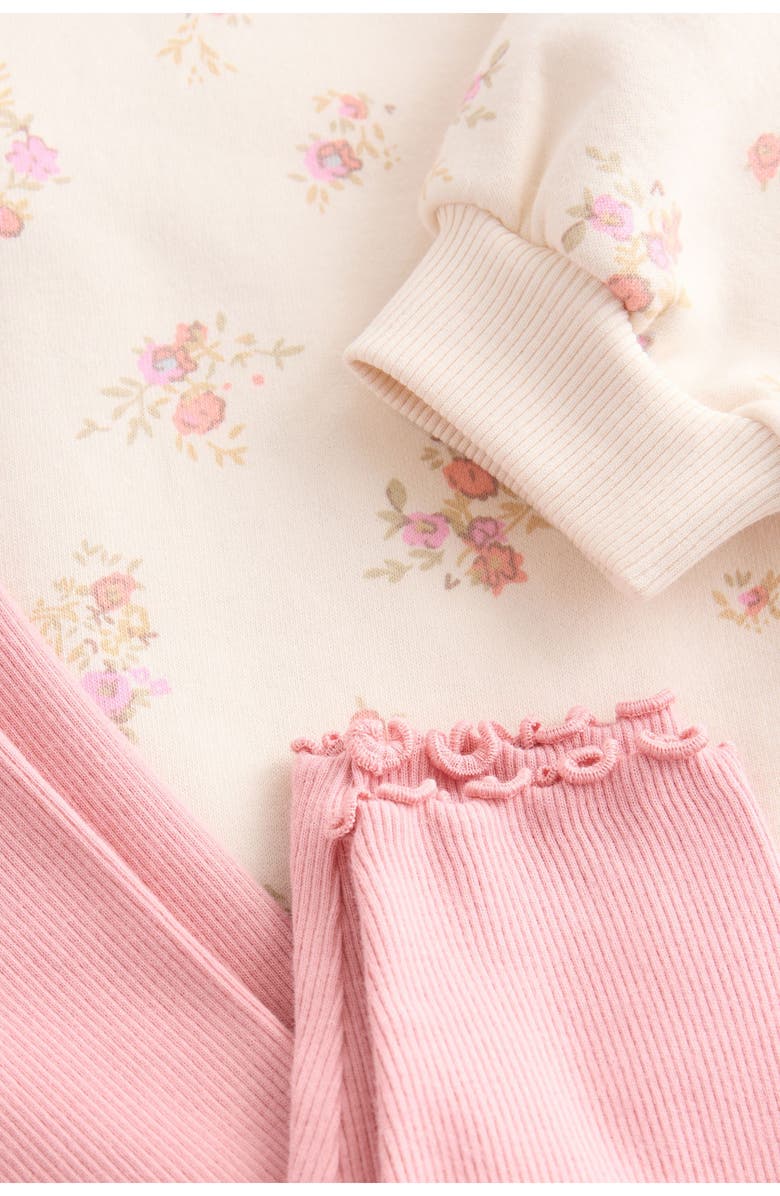 NEXT Kids' Floral Sweatshirt & Leggings Set, Alternate, color, Pink
