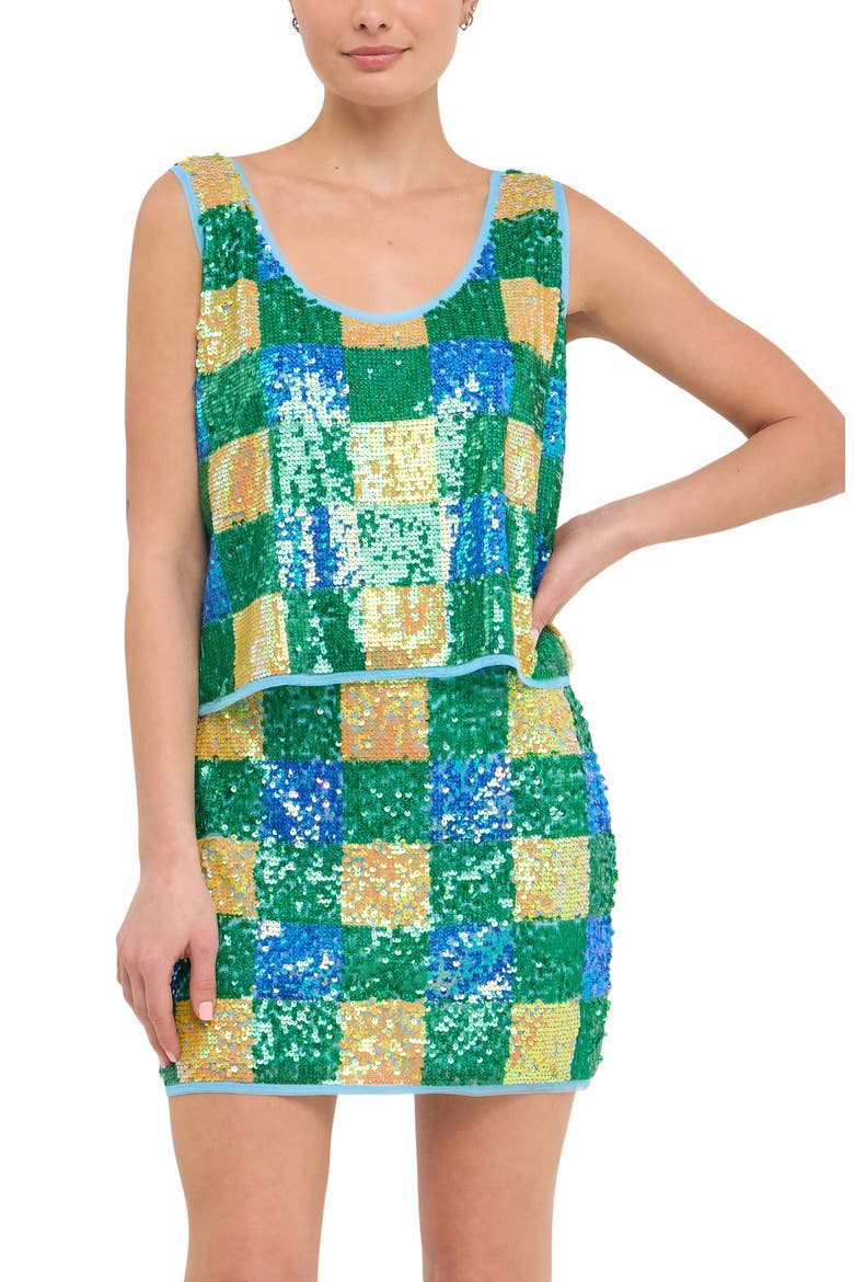 Sequin Check Tank, Alternate, color, BLUE MULTI