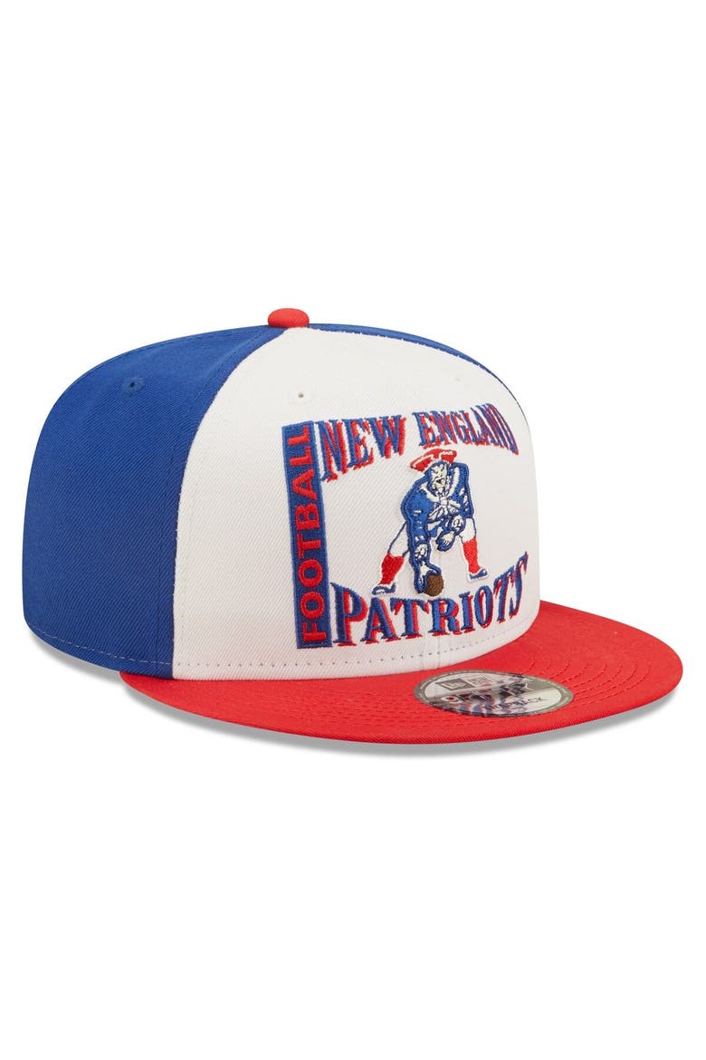 Men's New Era White/Red New England Patriots  Retro Sport 9FIFTY Snapback Hat, Alternate, color, White