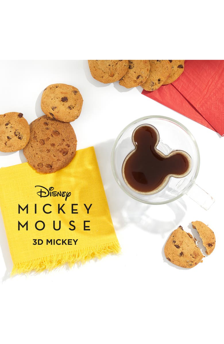 JoyJolt Disney Mickey 3D Coffee Cups - Set of 2, Alternate, color, Clear