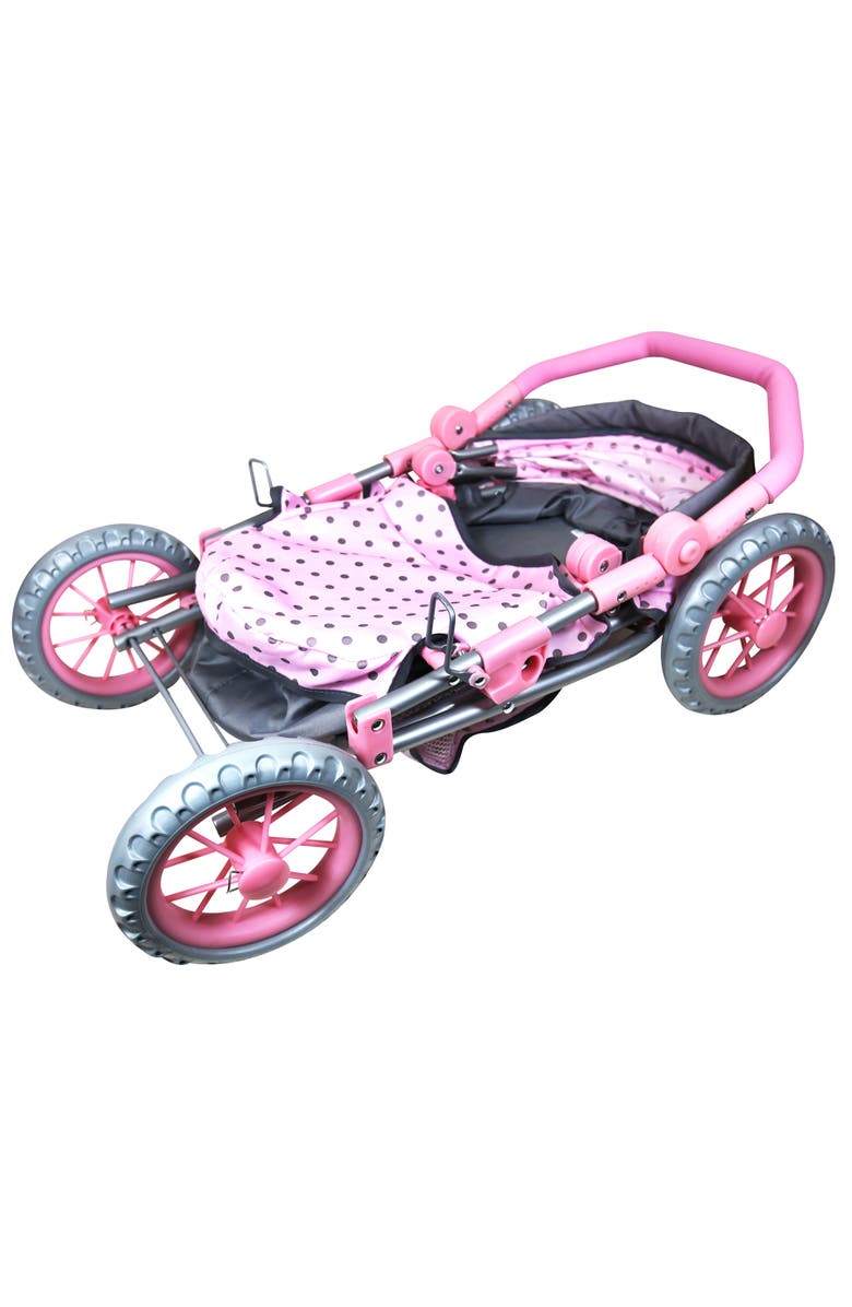 Lissi Baby Doll Pram, Pink & Grey Polka Dots, Push Stroller, Fits Up To 18 Inches, Alternate, color, Pink