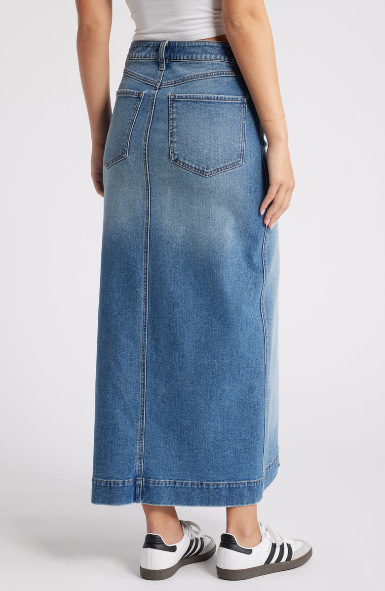 1822 Denim Front Slit Denim Maxi Skirt, Alternate, color, 