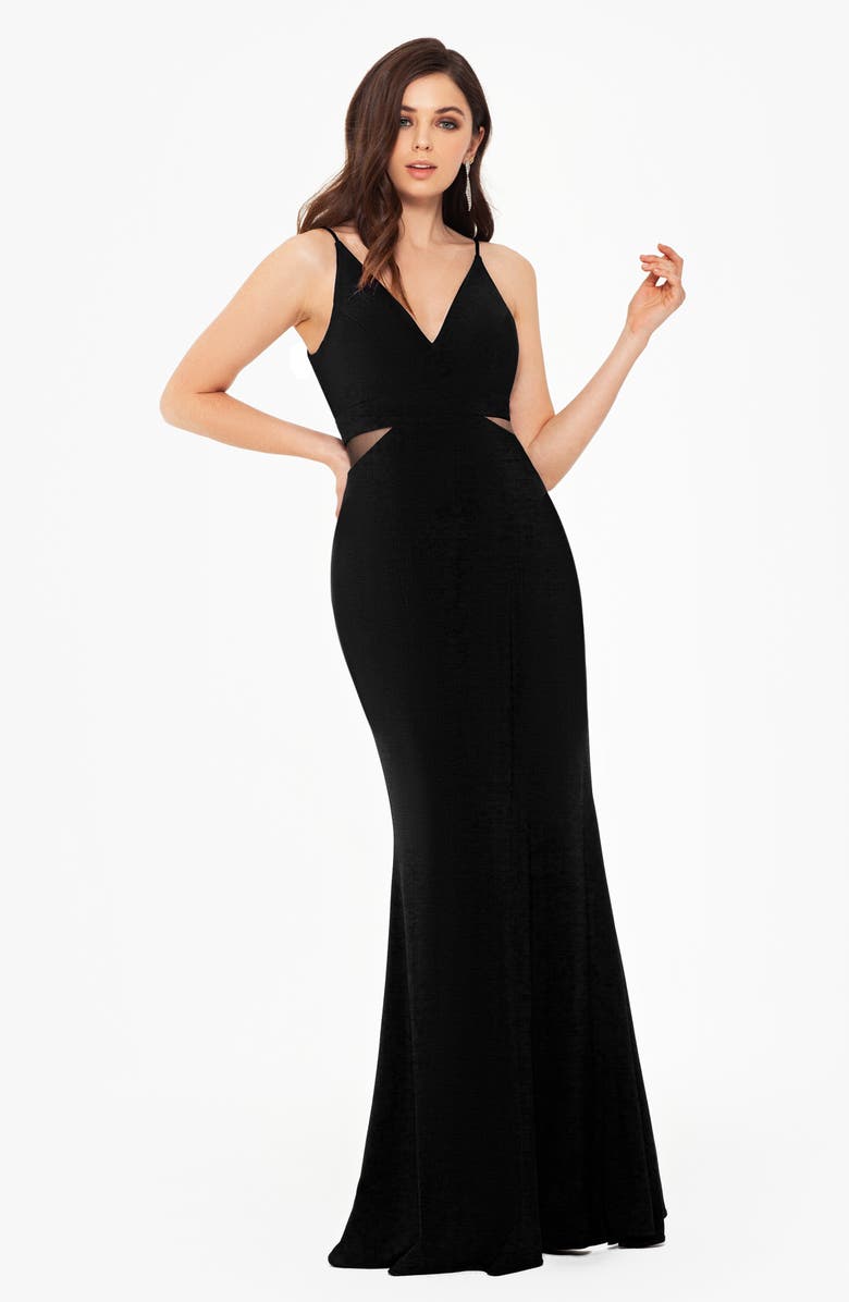 Xscape Evenings Xscape Illusion Inset Gown, Alternate, color, 