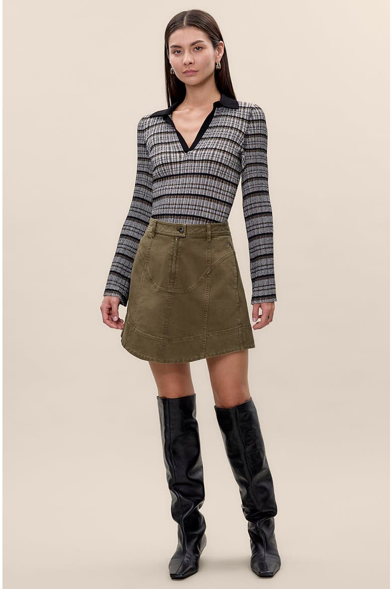 Carmen Garment Dyed Skirt, Main, color, Olive