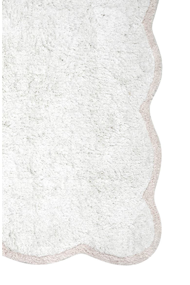Scalloped Cotton Bath Rug, Alternate, color, WHITE