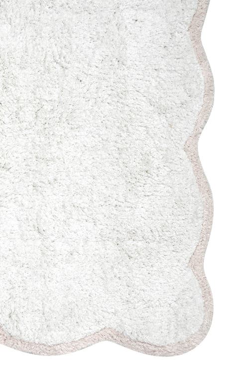Vcny Home Scalloped Cotton Bath Rug In White