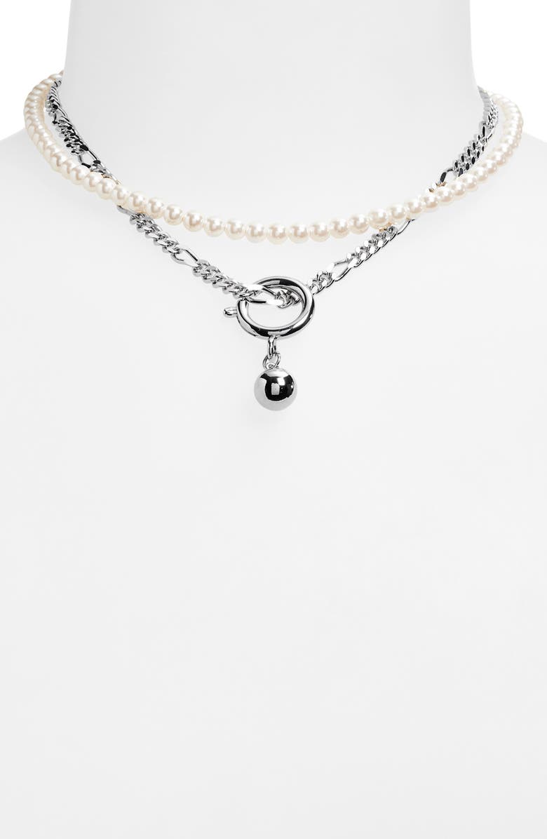 Justine Clenquet Jip Faux Pearl Layered Necklace, Alternate, color, 