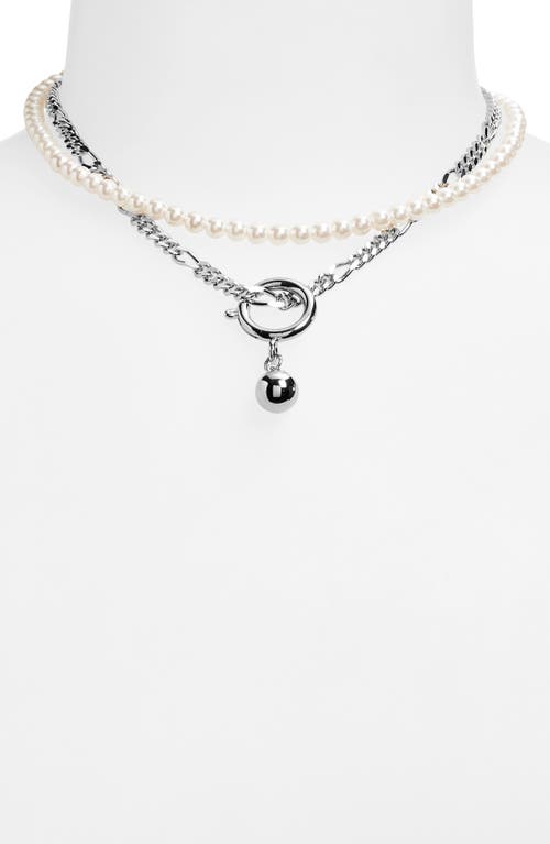 Justine Clenquet Jip Faux Pearl Layered Necklace In Metallic