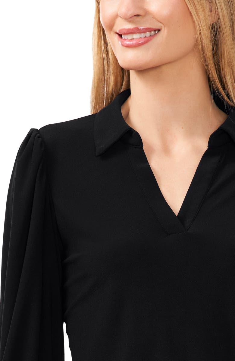 CeCe Collared Ruffle Cuff Top, Alternate, color,