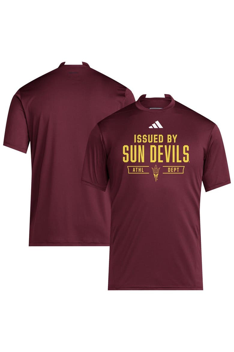 Men's adidas Maroon Arizona State Sun Devils 2025 Training Performance Team T-Shirt, Main, color, Maroon