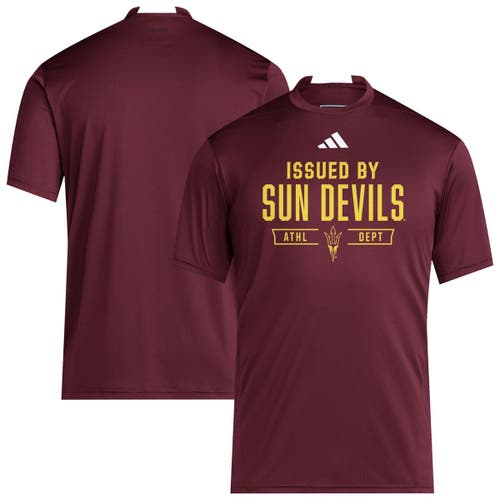 Adidas Originals Adidas Maroon Arizona State Sun Devils 2025 Training Performance Team T-shirt In Burgundy