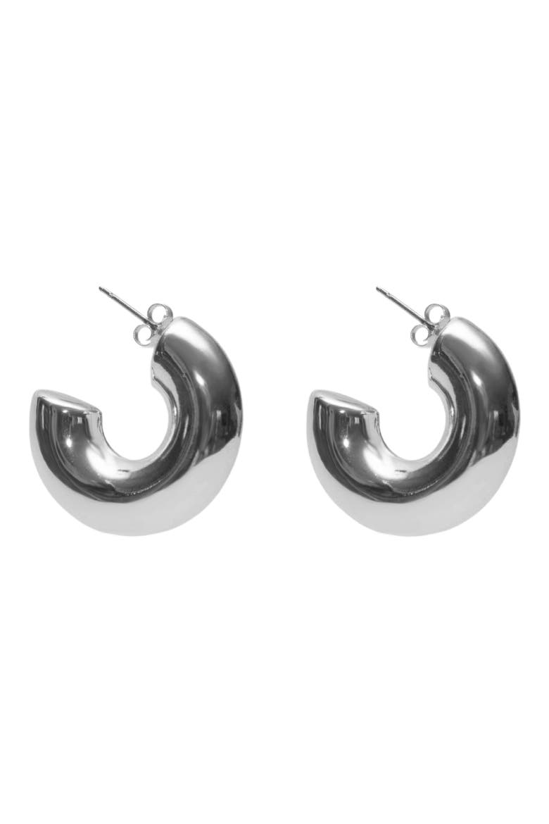 Chubby Hoop Earrings, Main, color, SILVER