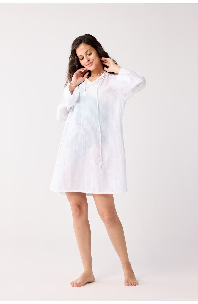 Reistor Relaxed-fit Beach Cover-up with Front Tie Detail, Alternate, color, Linear Muse
