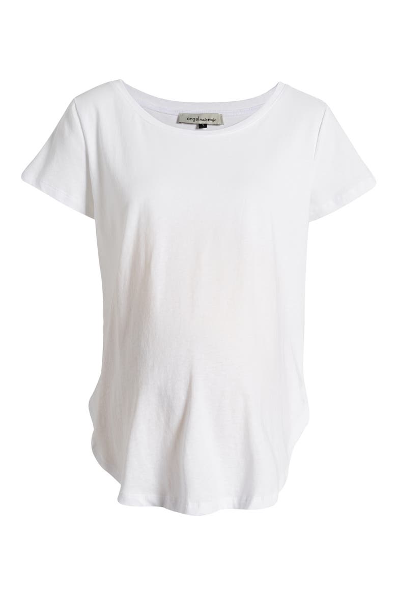 Short Sleeve Cotton Maternity T-Shirt, Alternate, color, WHITE
