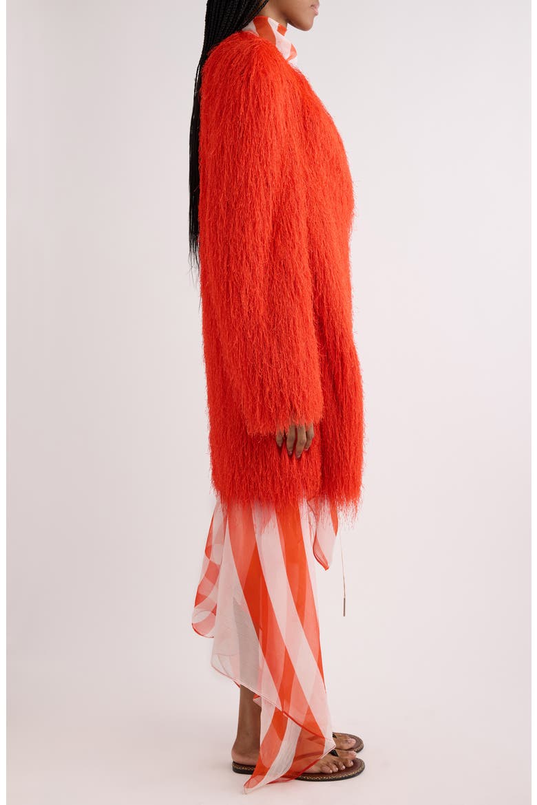 Fringe Wrap Coat, Alternate, color, RED