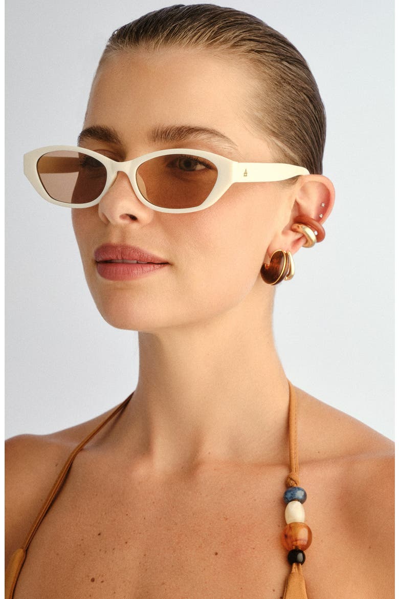 Moonstone Cat Eye Sunglasses, Alternate, color, IVORY