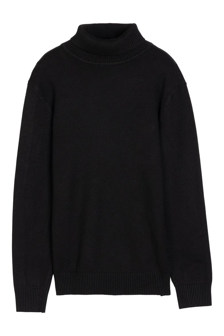 Basic Turtleneck Sweater, Main, color, BLACK