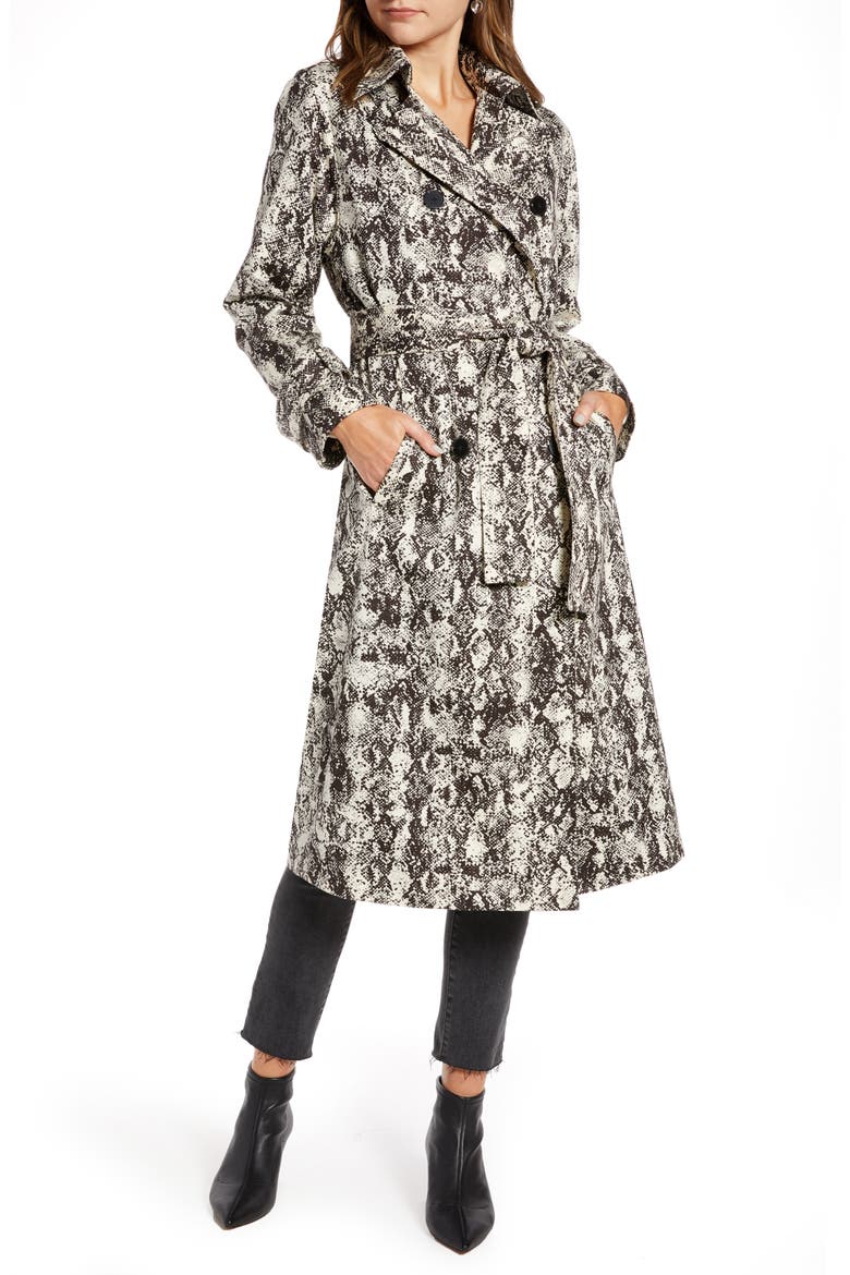 Classic Trench Coat (Nordstrom Exclusive), Main, color, IVORY BIRCH SNAKE