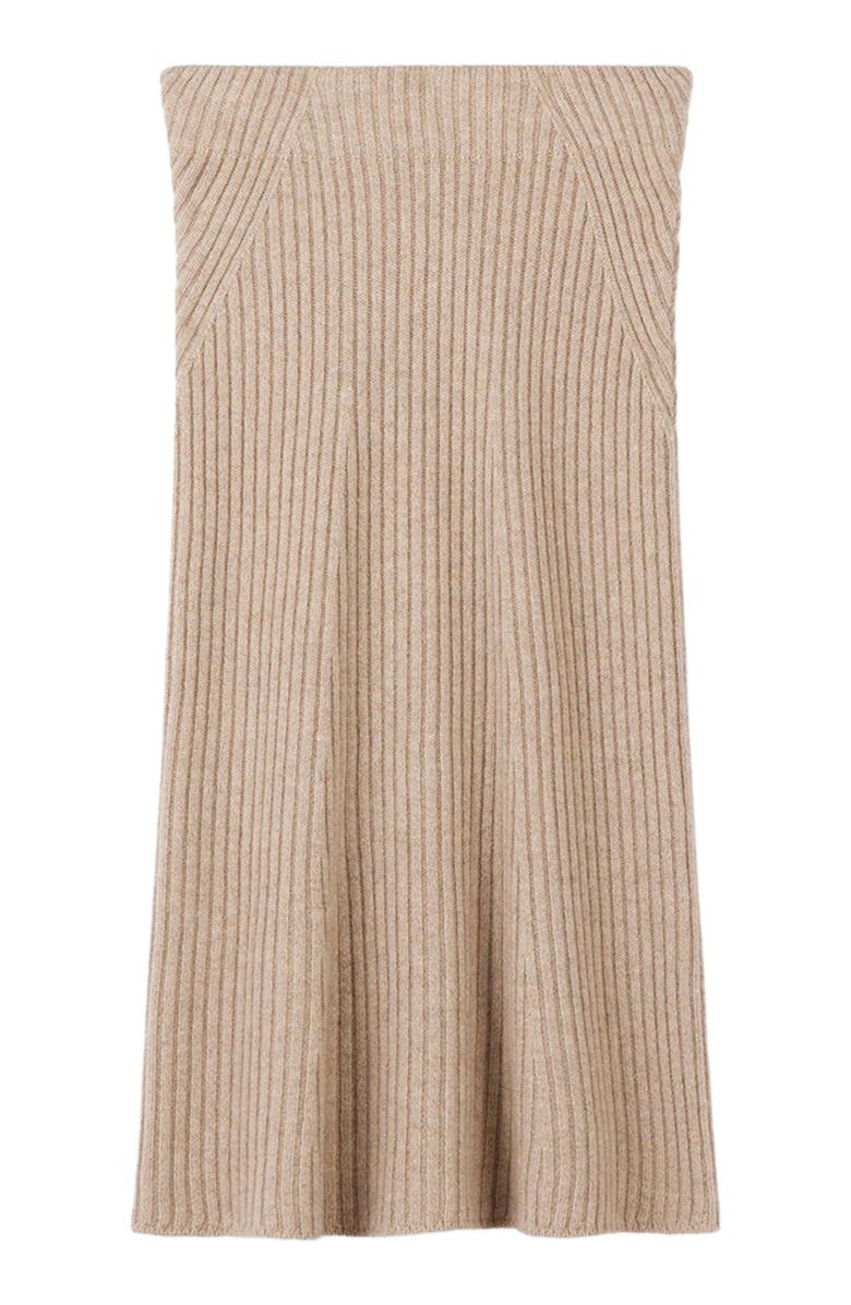 GOBI Mongolian Cashmere Women's Cashmere Midi Flared Skirt Black, Alternate, color, Warm Grey