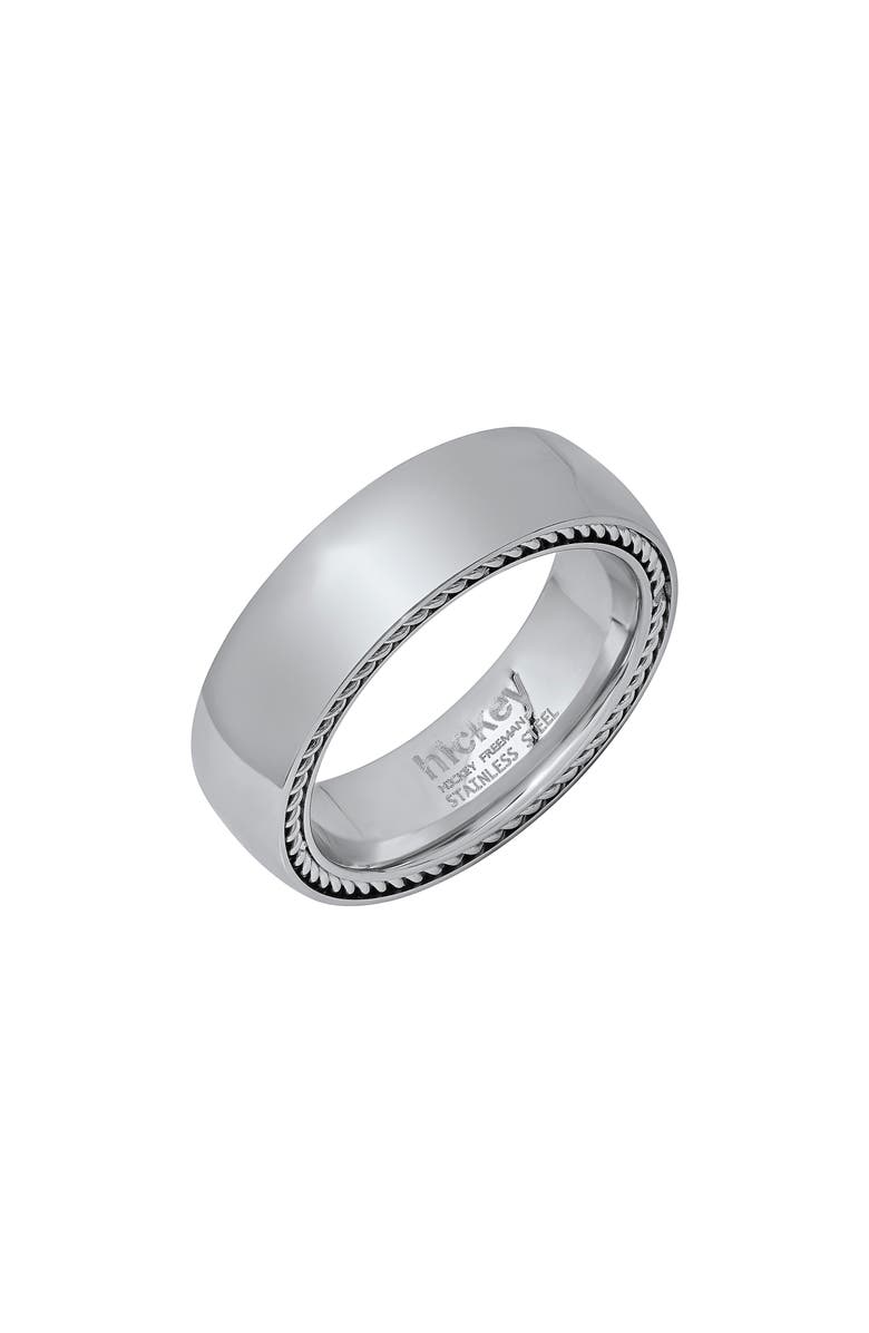 HMY JEWELRY Stainless Steel Band Ring, Main, color,