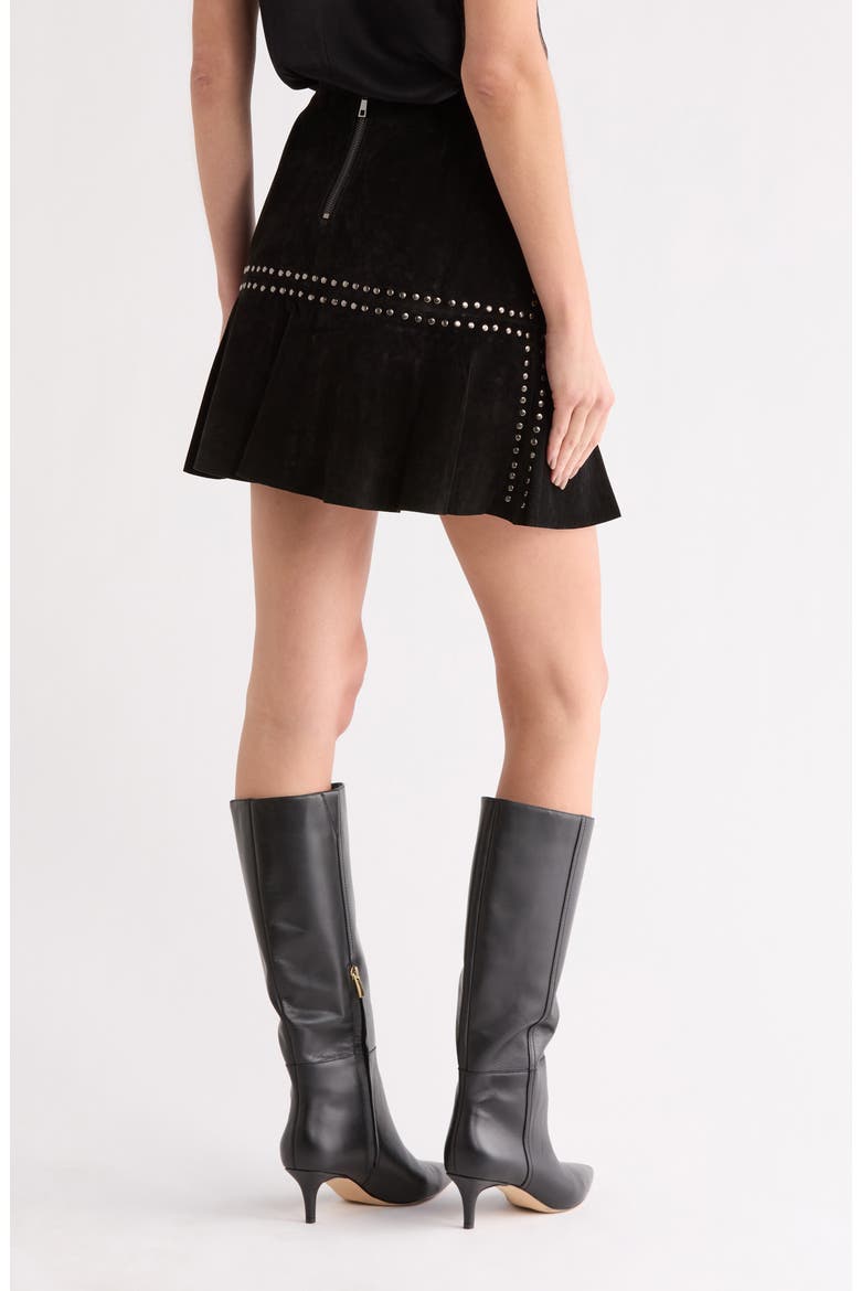 Suede Dome Skirt, Alternate, color, BLACK