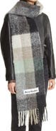 Acne Studios Vally Plaid Alpaca, Wool & Mohair Blend Scarf