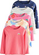 NEXT Kids' Assorted 5-Pack Long Sleeve Rib T-Shirts
