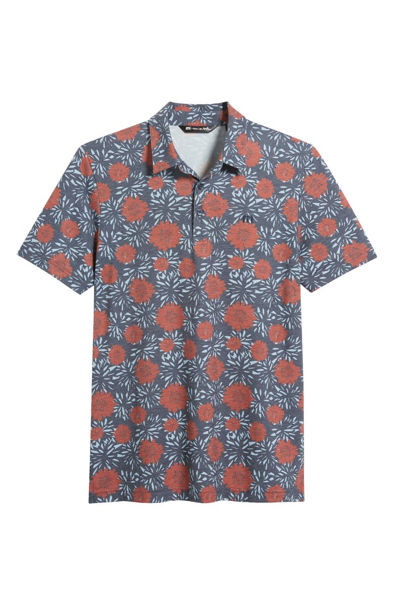 TravisMathew The Heater Scenic Pass Floral Golf Polo, Alternate, color, Total Eclipse