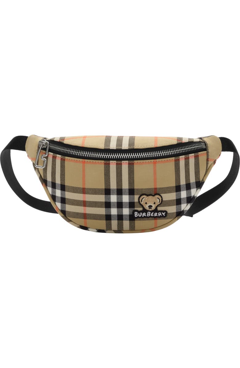 Burberry Check Belt Bag, Main, color, Sand Beige
