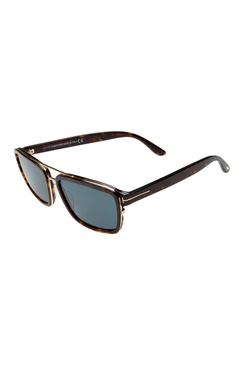 Anders 58mm Navigator Sunglasses, Alternate, color, DARK HAVANA/ DARK TEAL