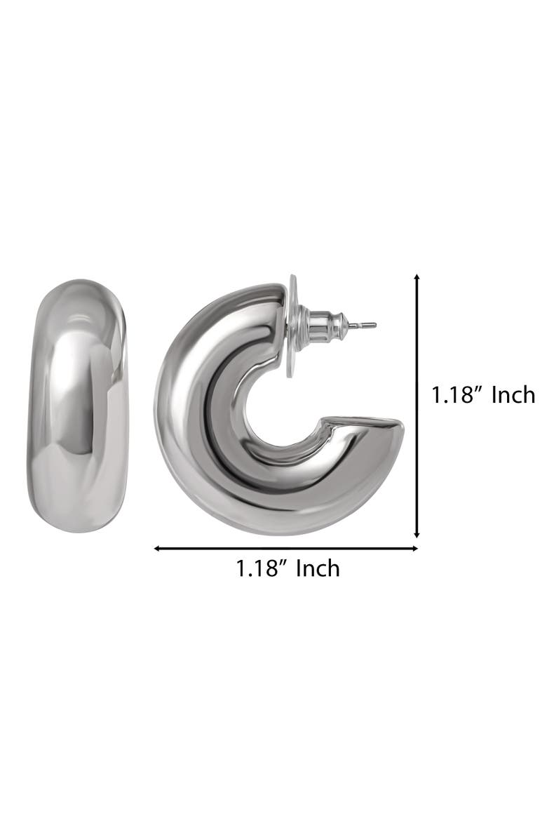 Silver Chunky Hoop Earrings, Alternate, color, Silver