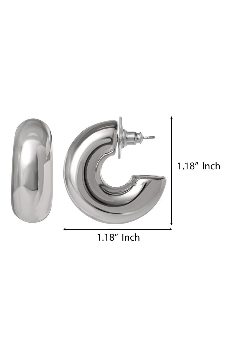 Jessica Simpson Silver Chunky Hoop Earrings, Alternate, color, Silver