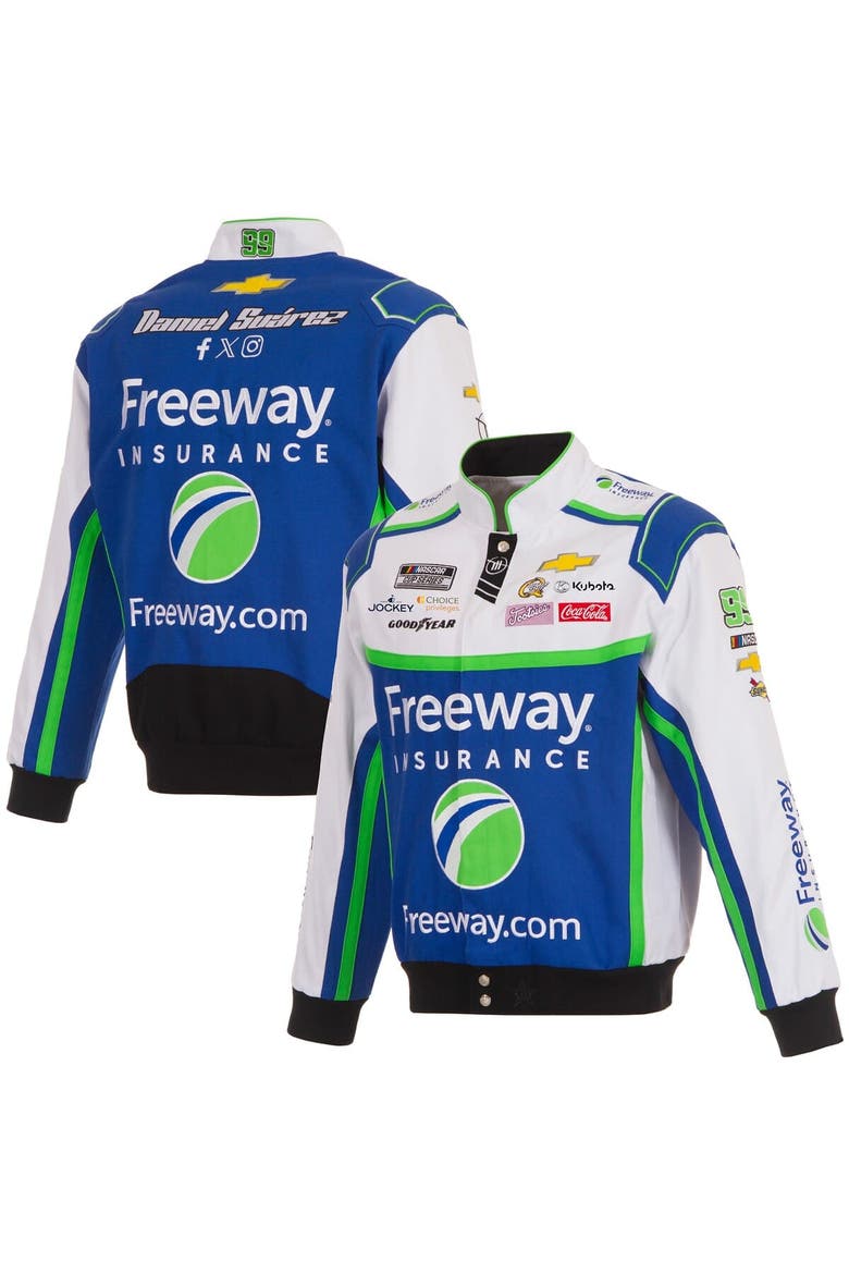 Men's JH Design Royal/White Daniel Suarez Freeway Insurance Full-Snap Twill Uniform Jacket, Main, color, Royal
