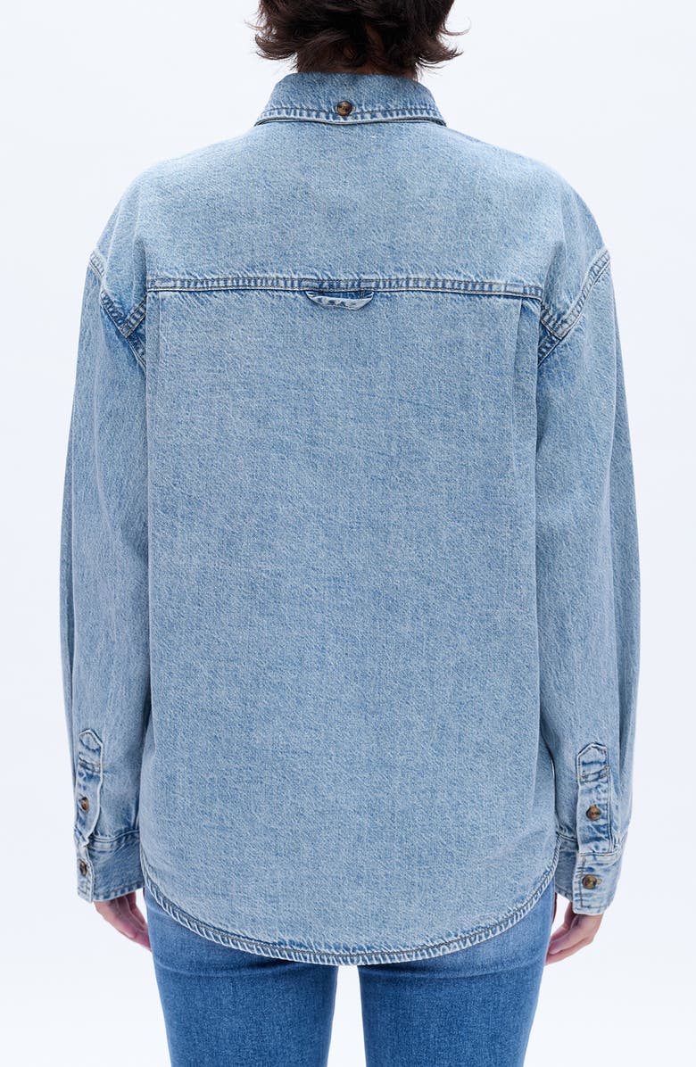 Bayeas Oversize Denim Button-Up Shirt, Alternate, color, Light Blue