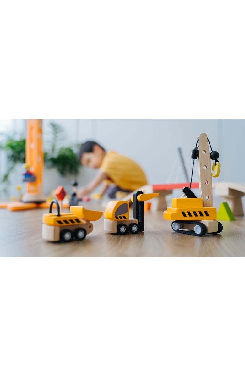 PlanToys<sup>®</sup> Construction Vehicles Playset, Alternate, color, Yellow