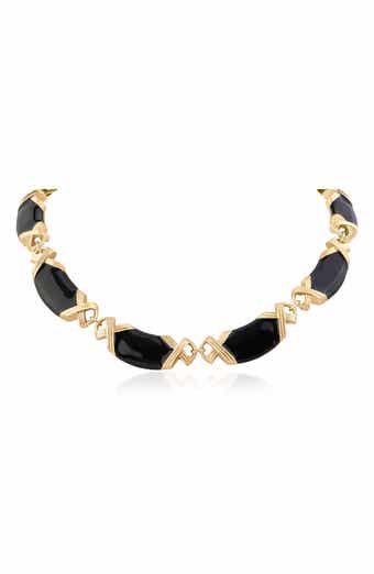 JARDIN Enamel Basketweave Collar Necklace