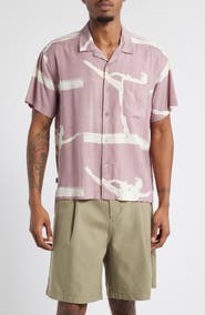Obey Jacques Oversize Arabesque Print Camp Shirt