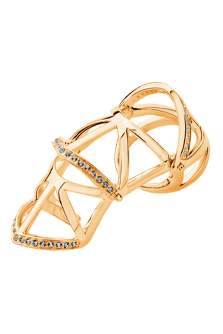 Art Deco Armour Ring, Main, color, Gold Vermeil